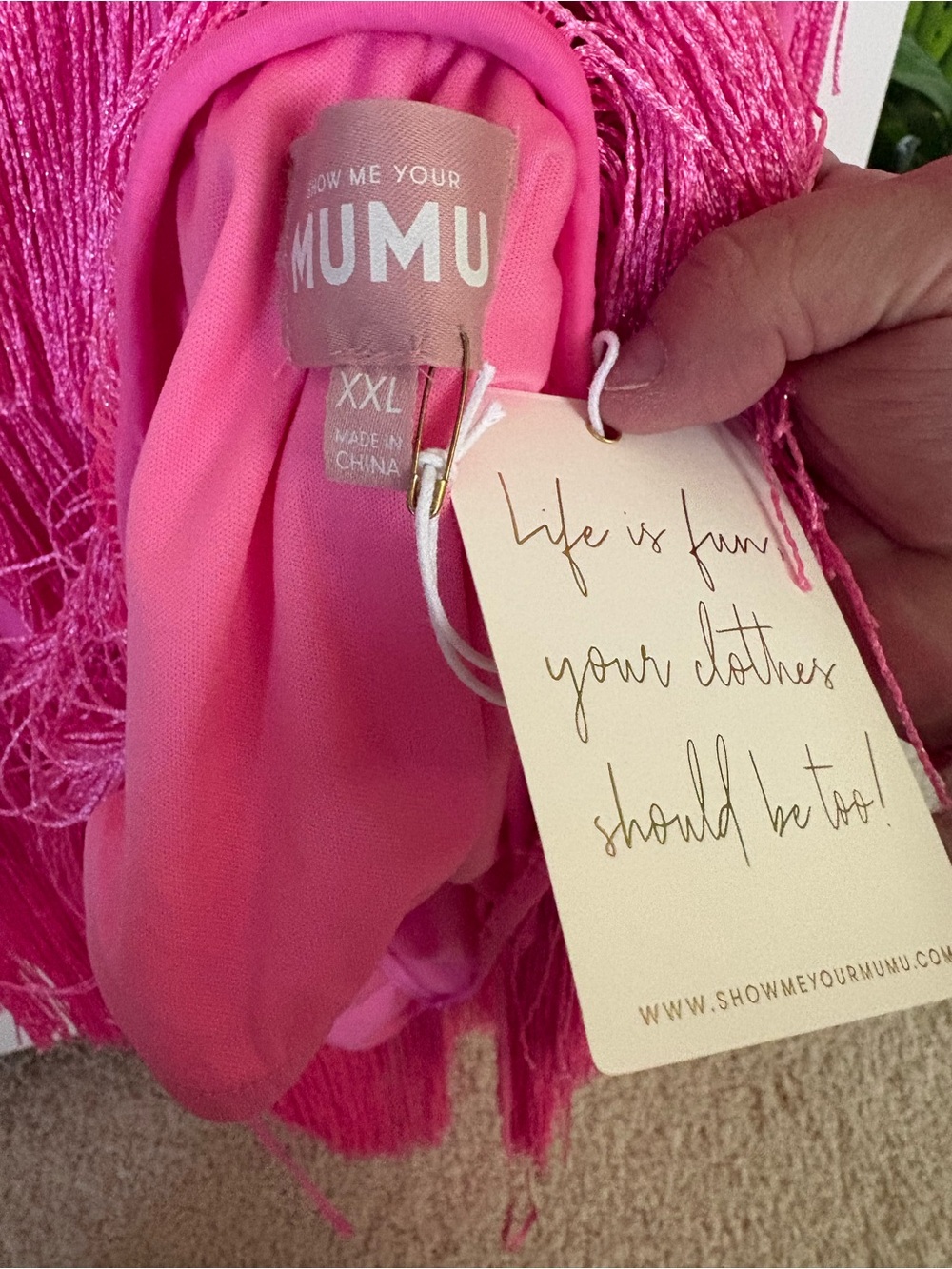 Show Me Your Mumu Hot Pink Fringe Dress - Picture 3 of 5